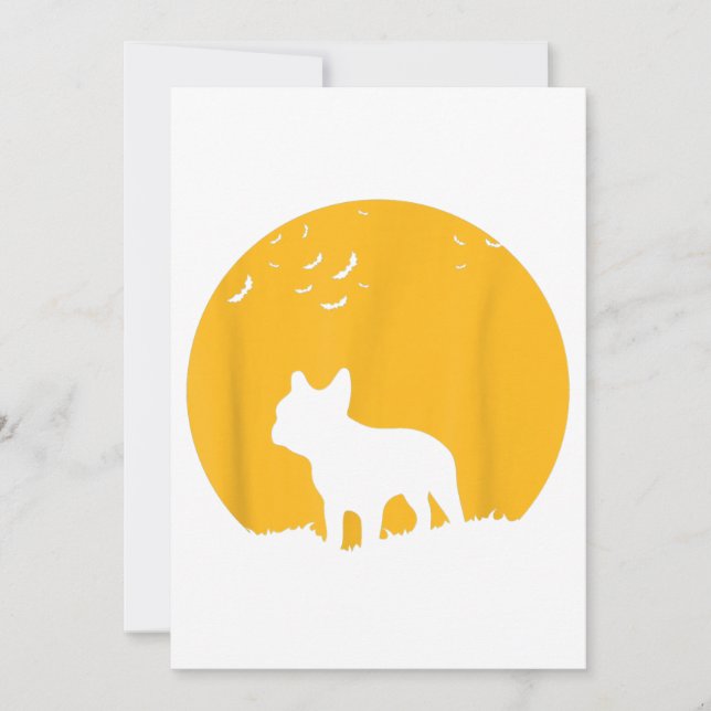 Fransk Bulldog Måne Halloween Gift för Hund älskar Meddelande (Framsida)