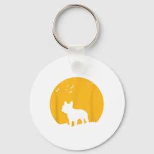Fransk Bulldog Måne Halloween Gift för Hund älskar Nyckelring