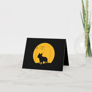 Fransk Bulldog Måne Halloween-inspirerad design Kort