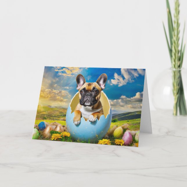 Fransk Bulldog-mappat Helgdag-kort Helgkort (Framsida)