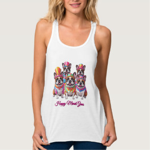 Fransk Bulldog Mardi Gras Fransk Bulldog Linne Med Racerback