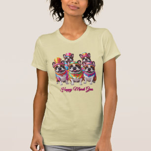 Fransk Bulldog Mardi Gras French Bulldog T Shirt