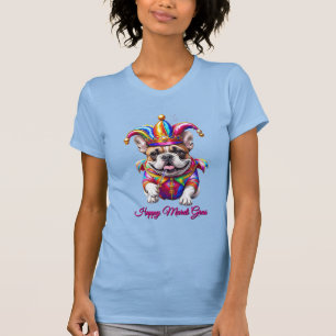 Fransk Bulldog Mardi Gras French Bulldog T Shirt