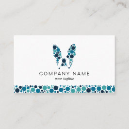 Fransk Bulldog med blå cirklar Visitkort