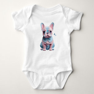 Fransk Bulldog med Butterfly Papper CEG Art T Shirt