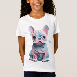 Fransk Bulldog med Butterfly Papper CEG Art T Shirt