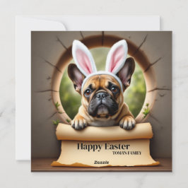 Fransk Bulldog - med Family Namn Julkort