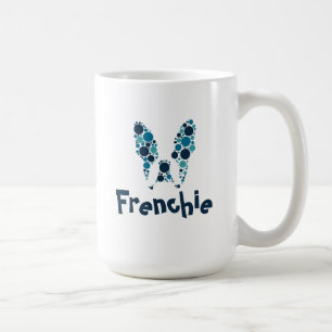 Fransk bulldog med färgcirklar kaffemugg