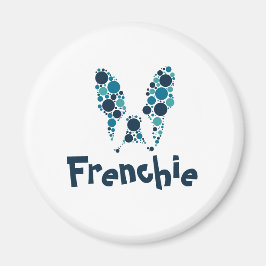 Fransk bulldog med färgcirklar magnet