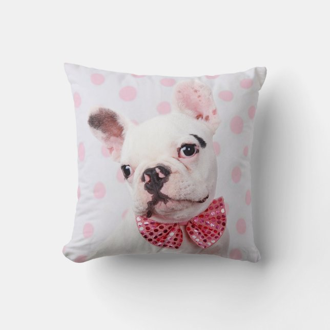 Fransk Bulldog med flugbindning Kudde (Framsida)