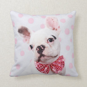 Fransk Bulldog med flugbindning Kudde