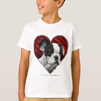 Fransk Bulldog med hjärta Tee