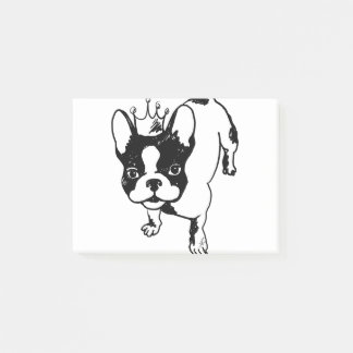 Fransk bulldog med krona post-it block