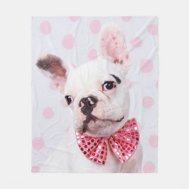 Fransk Bulldog med kupé Fleecefilt (Framsidan)