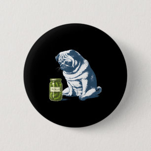 Fransk bulldog med pickleburk rolig meme 90-tal knapp