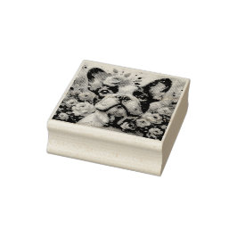 Fransk Bulldog med Ro Impressionistisk målning Stämpel