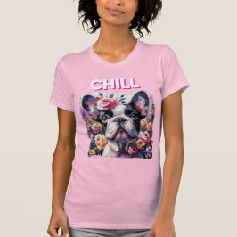 Fransk Bulldog med Ro Impressionistisk målning T Shirt