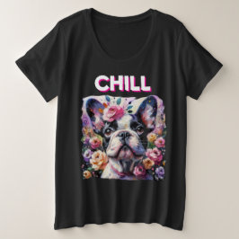 Fransk Bulldog med Ro Impressionistisk målning T Shirt