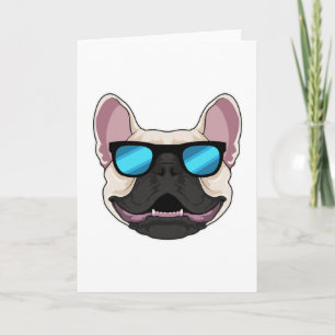 Fransk Bulldog med solglasögon Kort