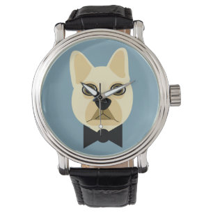 Fransk Bulldog med tarmblått Armbandsur