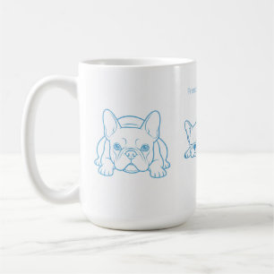 Fransk Bulldog Minimalistisk Linje Konst Kaffe Mug Kaffemugg