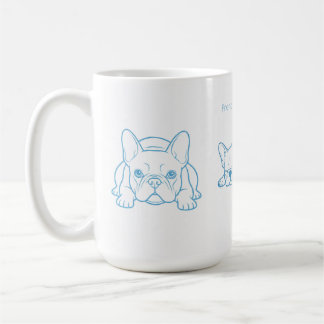 Fransk Bulldog Minimalistisk Linje Konst Kaffe Mug Kaffemugg