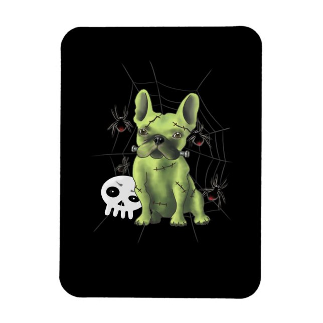 Fransk Bulldog Miserable with Spider Gift Magnet (Vertikal)