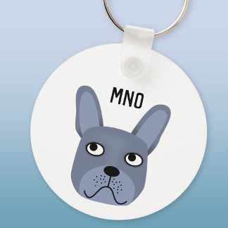 Fransk Bulldog Monogram Nyckelring