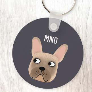 Fransk Bulldog Monogram Nyckelring
