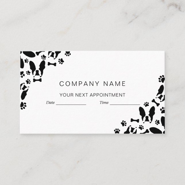 Fransk Bulldog mönster hörn Tidsbeställning Kort (Framsida)