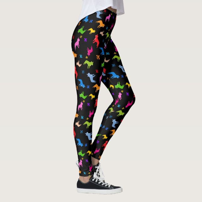 Fransk Bulldog mönster Leggings (Höger)