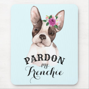 Fransk Bulldog Mousepad - Blue Musmatta