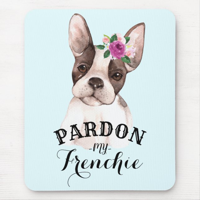 Fransk Bulldog Mousepad - Blue Musmatta (Framsidan)