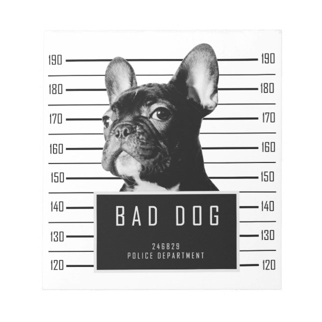Fransk Bulldog Mugshot Shirt Anteckningsblock (Framsida)