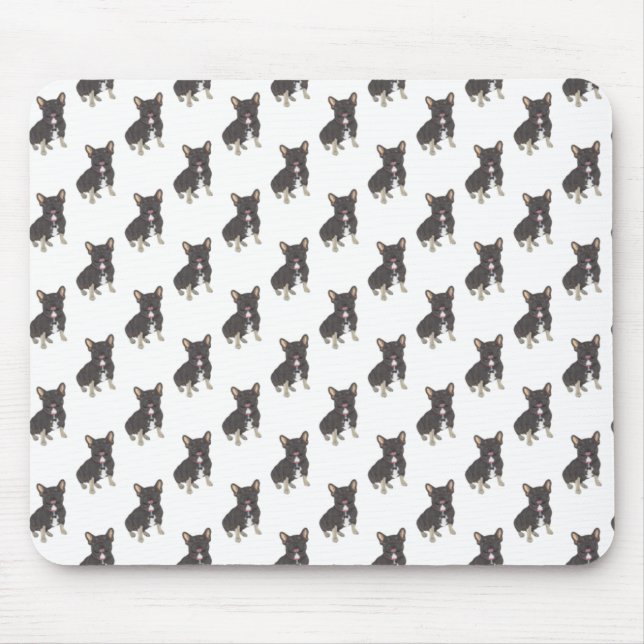 Fransk Bulldog-mus (svart och tonfärgad) Musmatta (Framsidan)