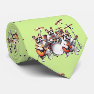 Fransk Bulldog Musikband Franska Bulldoggar Slips