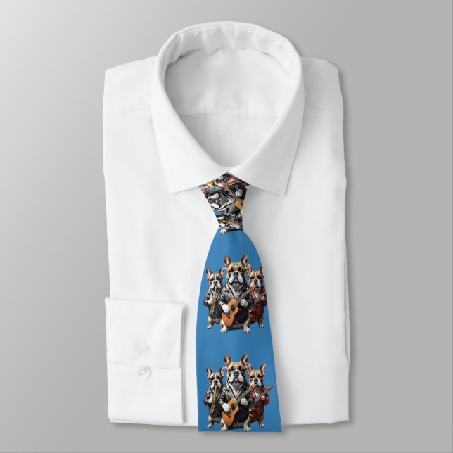 Fransk Bulldog Musikband Franska Bulldoggar Slips (Bunden)