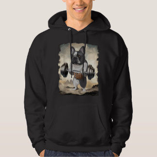 Fransk Bulldog Muskelträning Viktlyftning Hoodie