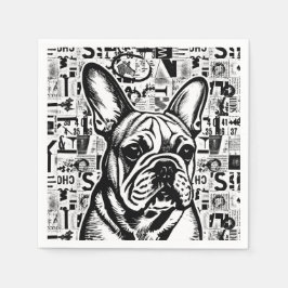 Fransk Bulldog Napkins Pappersservett