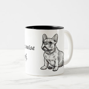 Fransk Bulldog No Need to Woof Två-Tonad Mugg
