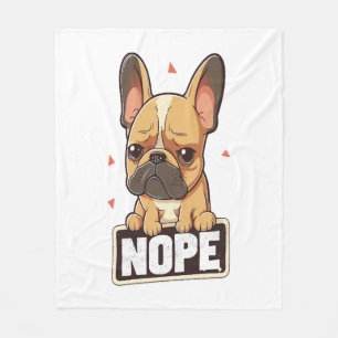 Fransk Bulldog Nope Fleecefilt