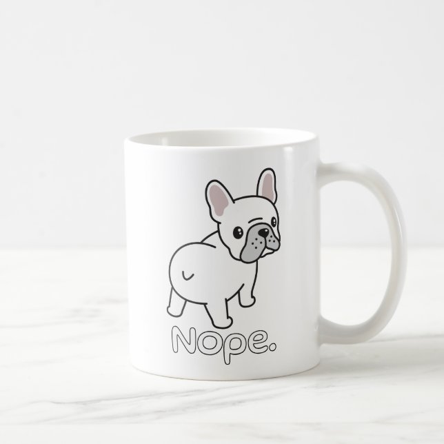 Fransk Bulldog, Nope.Funny Kaffemugg (Höger)