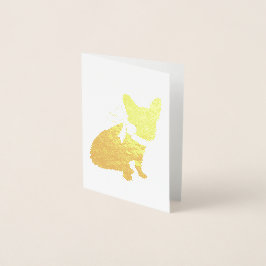 Fransk Bulldog Note Cards med guldfolieblanksteg Folierat Kort