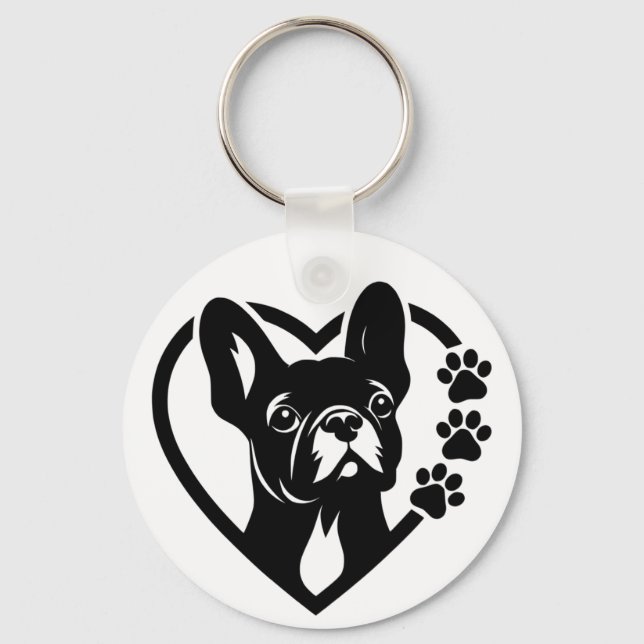 Fransk Bulldog Nyckelring (Framsida)