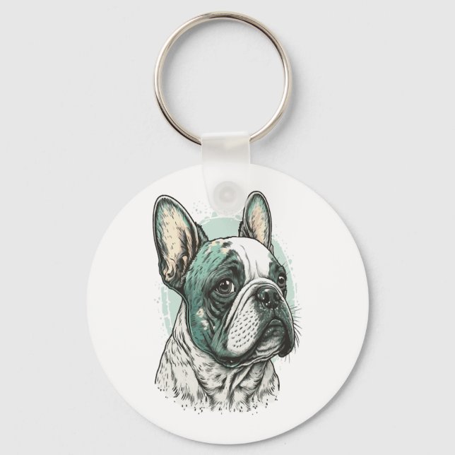 Fransk bulldog nyckelring (Framsida)