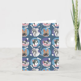 Fransk Bulldog och Boxer Roligt Helgkort