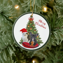 Fransk Bulldog och Cat Julgran Ornament