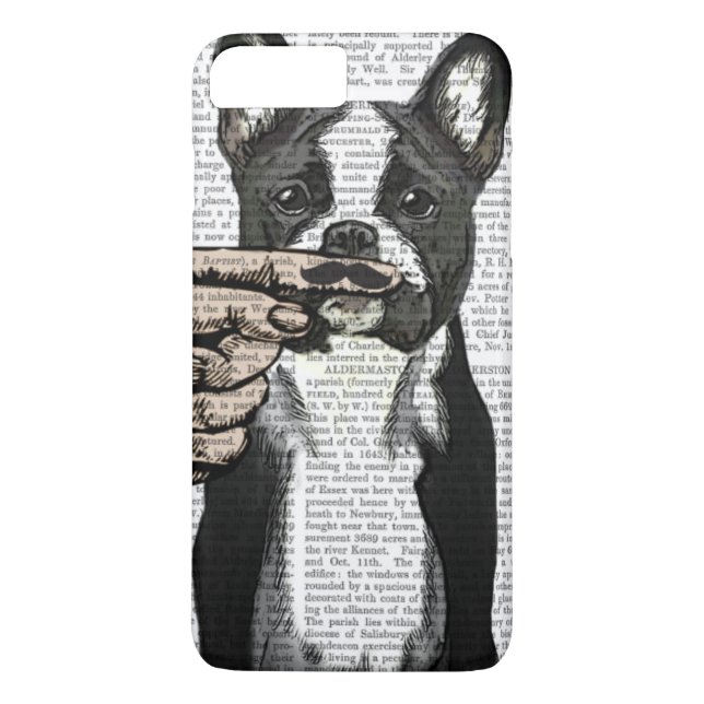 Fransk Bulldog och Finger Mustache Case-Mate iPhone Skal (Baksida)