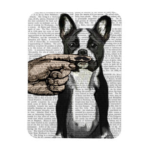 Fransk Bulldog och Finger Mustache Magnet