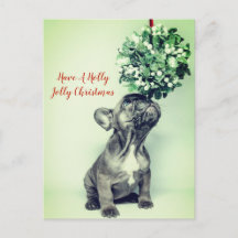 Fransk Bulldog och imitoe Festive God jul
